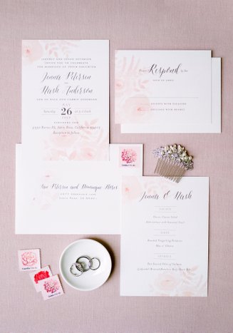 Blush wedding invitations inspiration for classic wedding